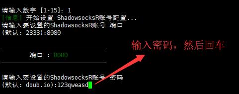 Linux VPS SSR部署步骤3 - 输入密码