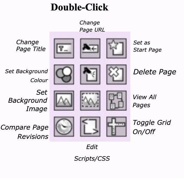 double-click menu showing a more detailed set of options