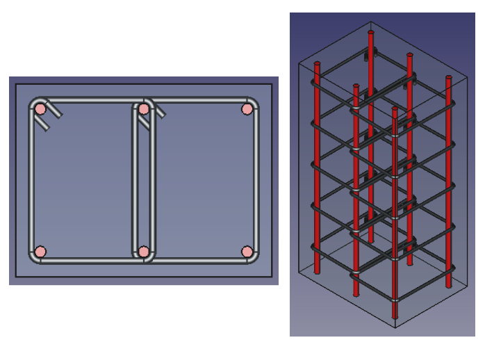 Two Ties Six Rebars Column Reinforcement example