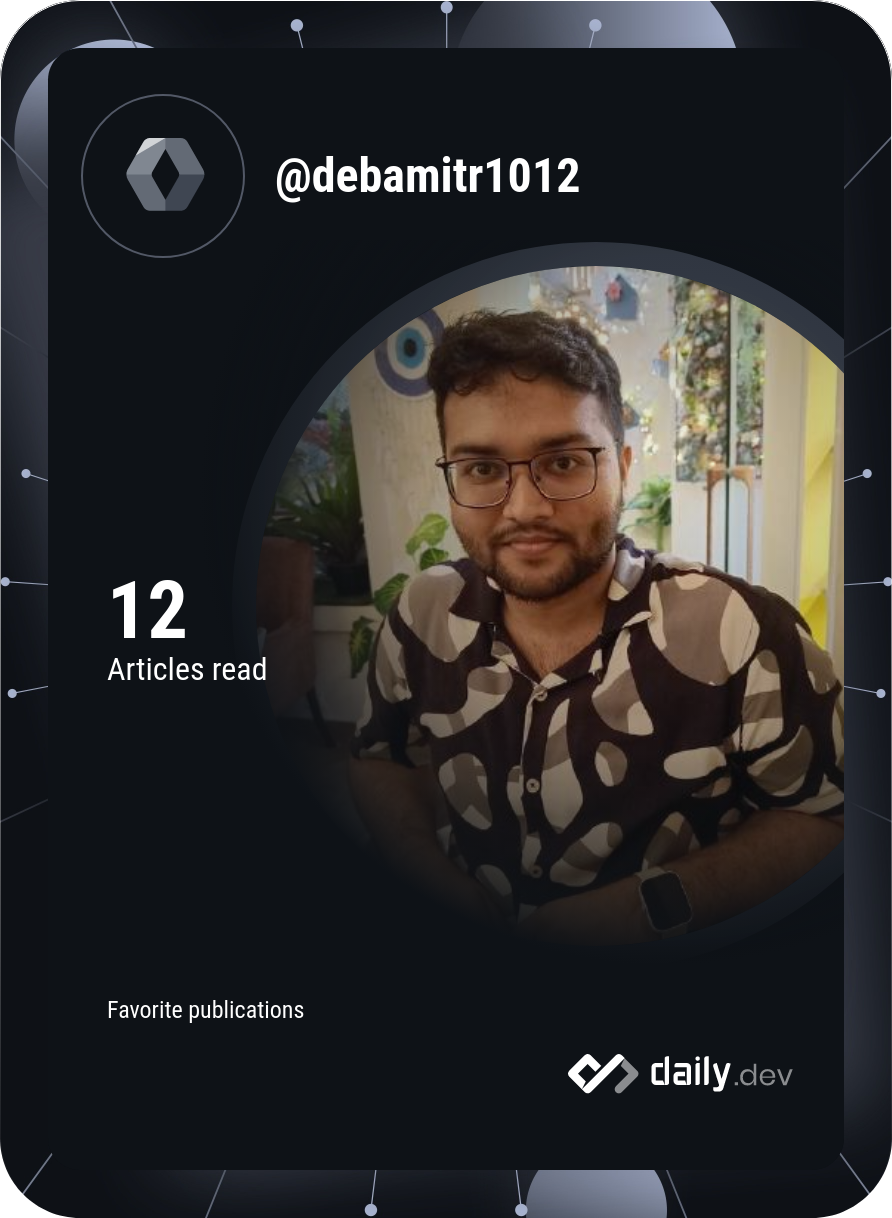 Debayudh Mitra's Dev Card