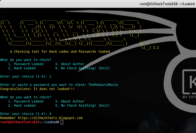 Run Leaked? in Kali Linux