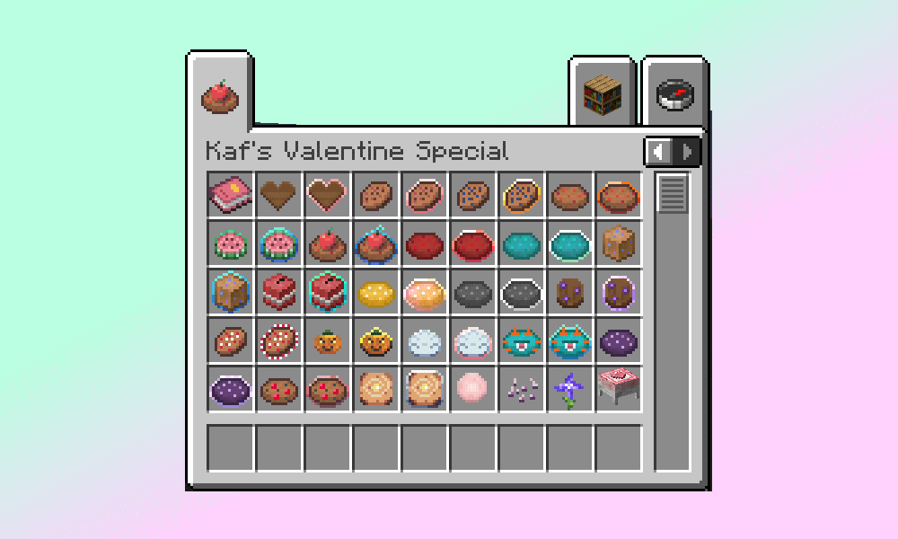 Kaf's Valentine mod creative tab