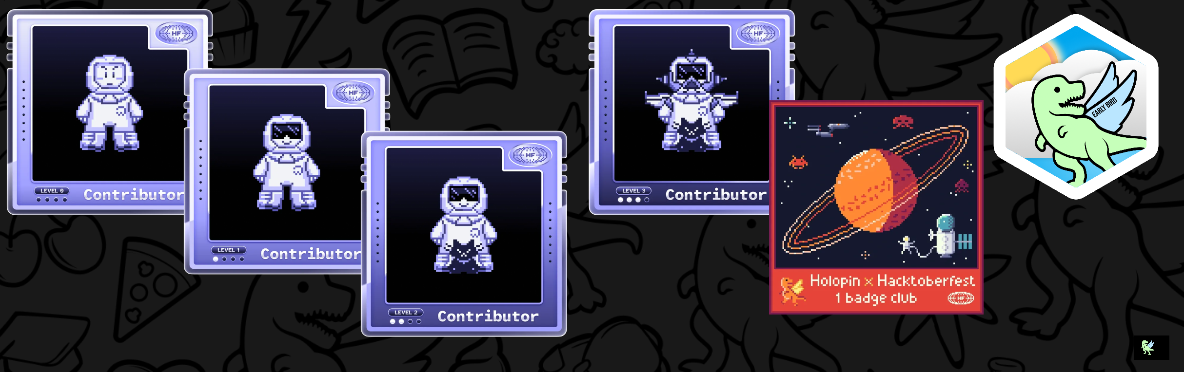 An image of @bushragh's Holopin badges, which is a link to view their full Holopin profile