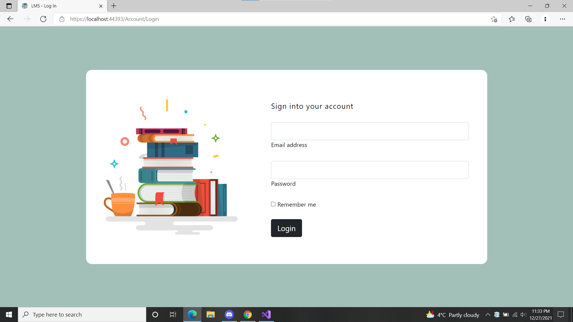 login page