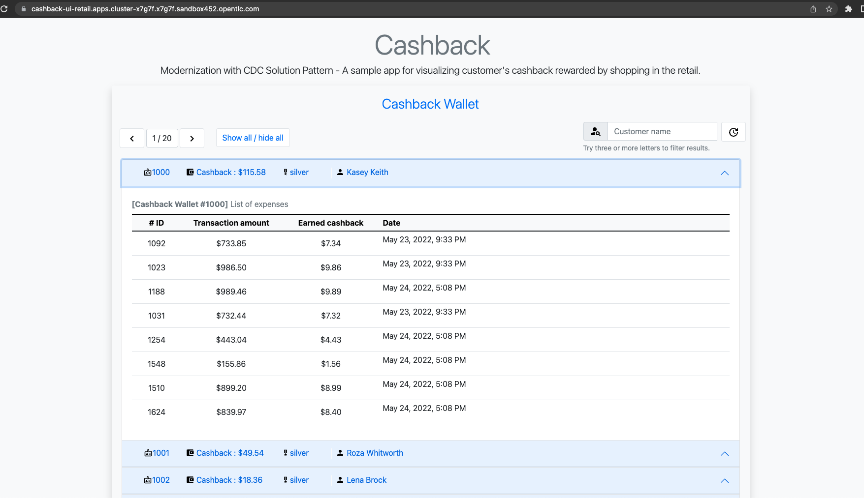 cashback ui