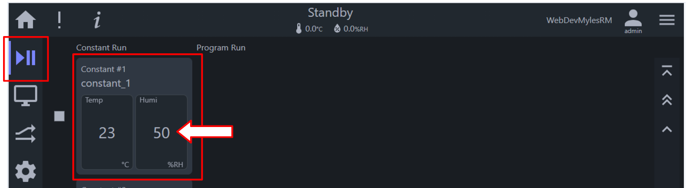Checking Constant 1 set point values