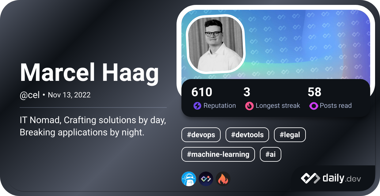 Marcel Haag's Dev Card
