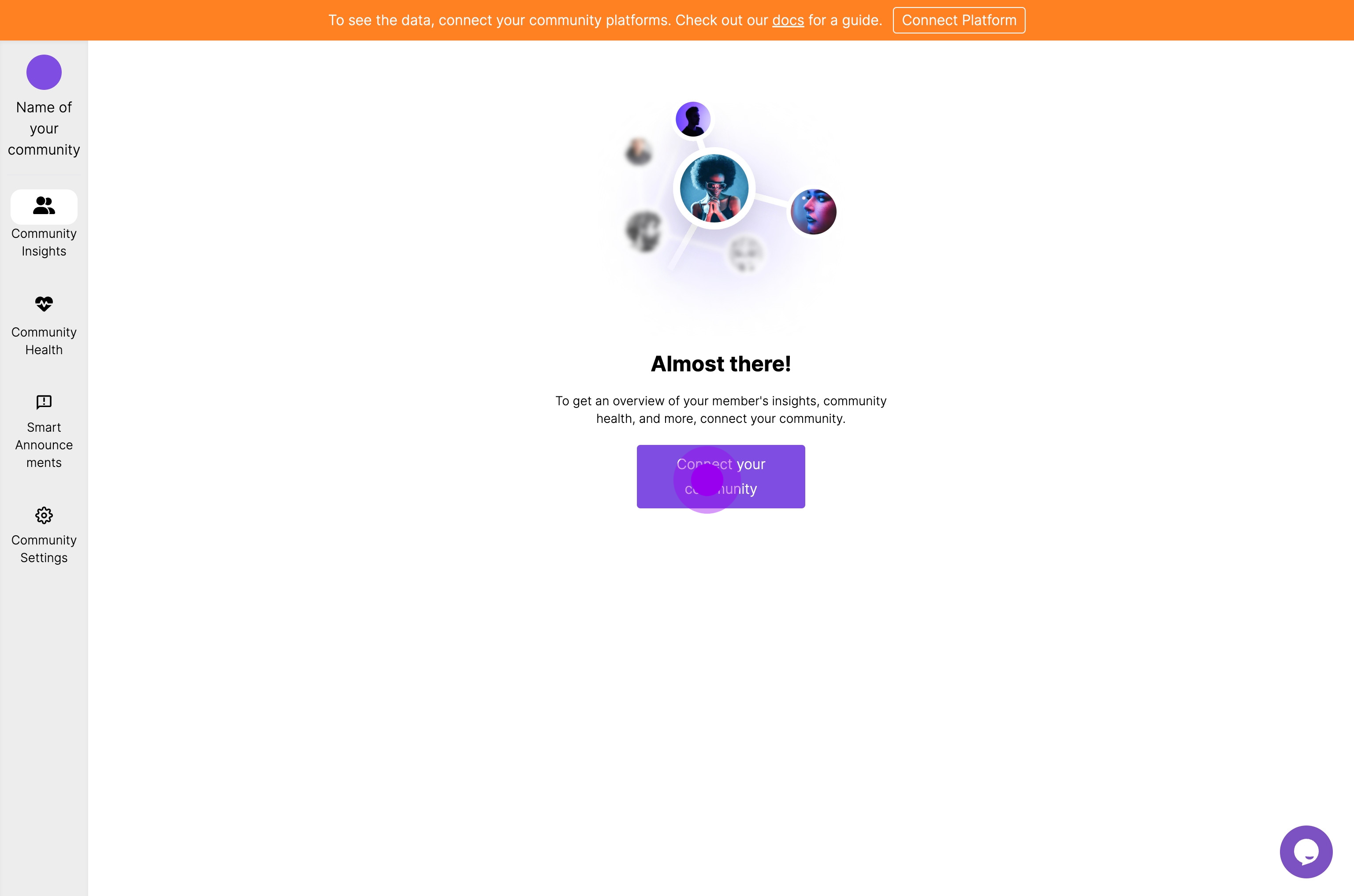 8 Click on "Connect your community".