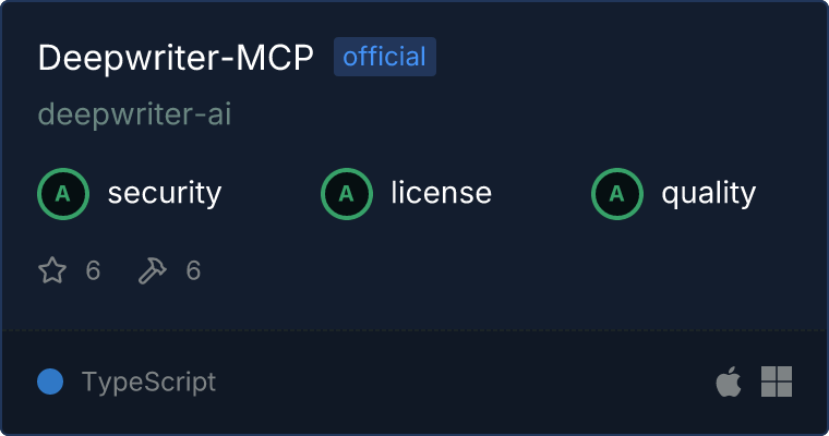 DeepWriter Server MCP server