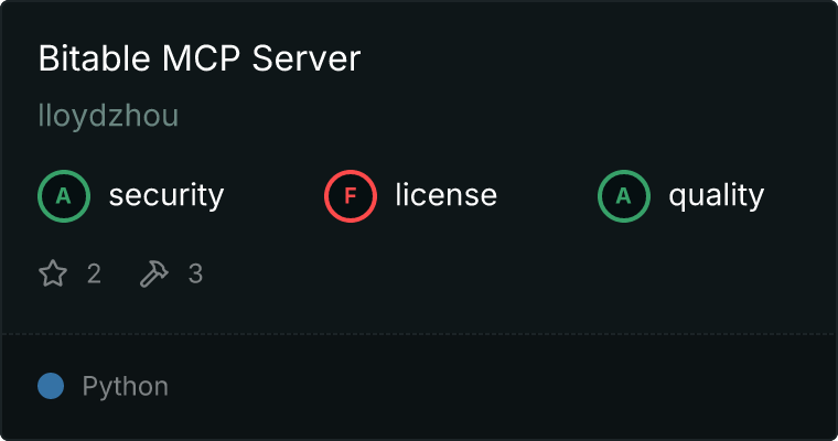 Bitable Server MCP server
