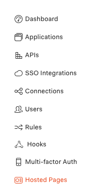 Hosted Pages Section on Sidebar