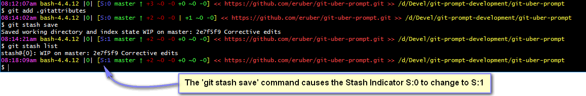 Git Stash Indicator Changes