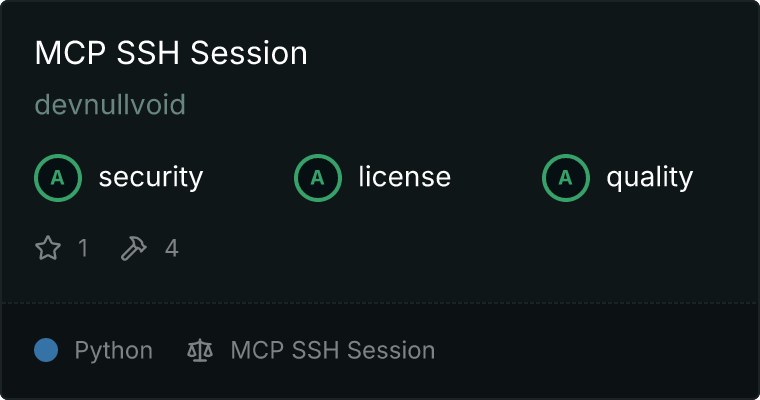 SSH Session MCP server