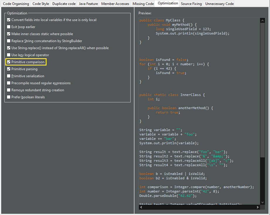 primitive comparison preferences