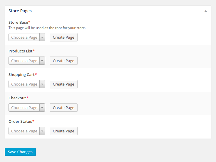 MarketPress - Store Settings - Create Store Pages