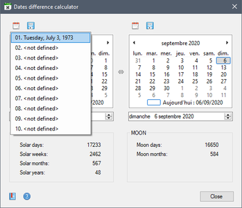 Dates diff calculator