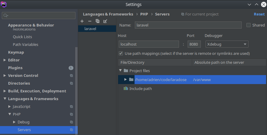 PHPStorm configuration