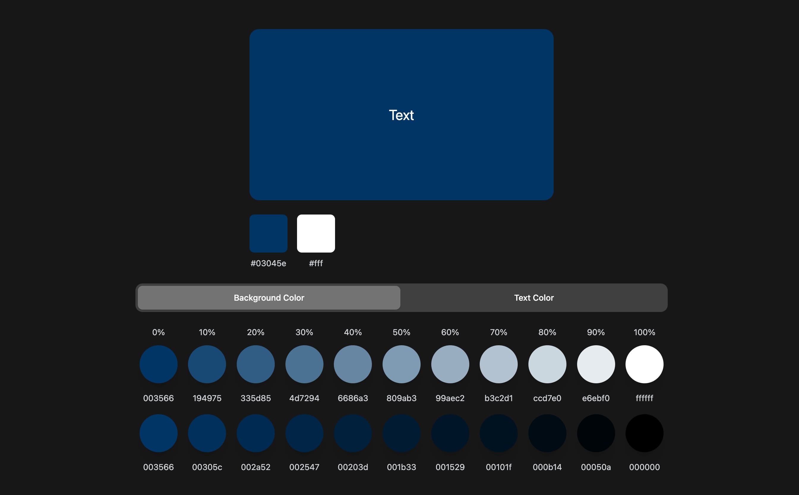 Tint & Shade Preview