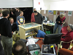 Felipe's multi-touch table at a Maker Meetup