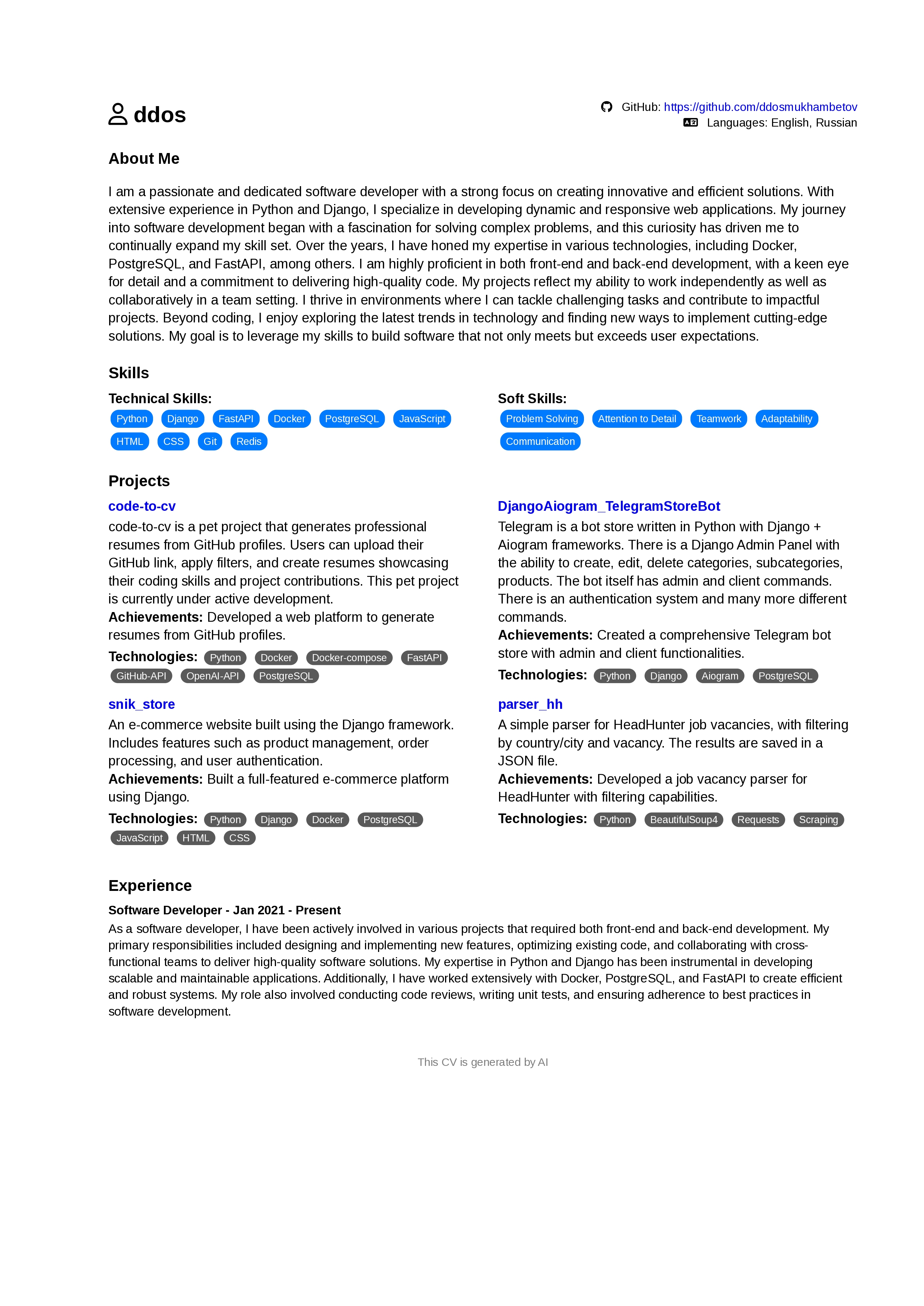 Generated Cv Template 2