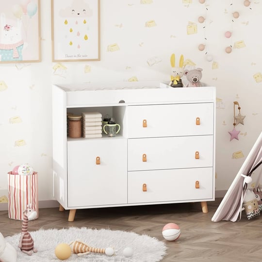 45inch-hidden-trash-storage-nursery-dresser-w-changing-station-white-1