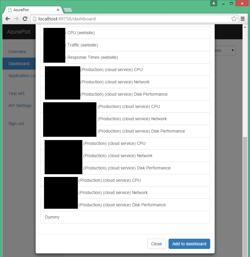 Add chart dialog