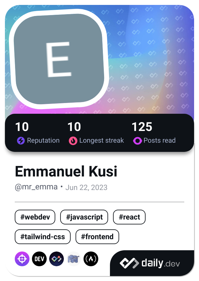 Emmanuel Kusi's Dev Card