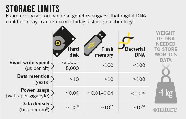 DNA vis-a-viz other storage methods