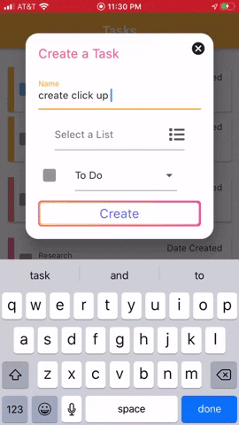 GIF of Delete Task