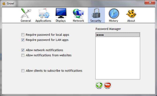 Growl network configuration