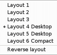 View > Window layout submenu