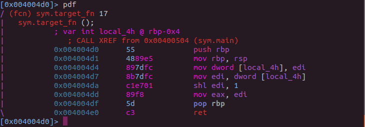 Dummy test program assembly code