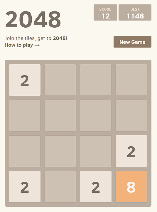 2048 Game on Website