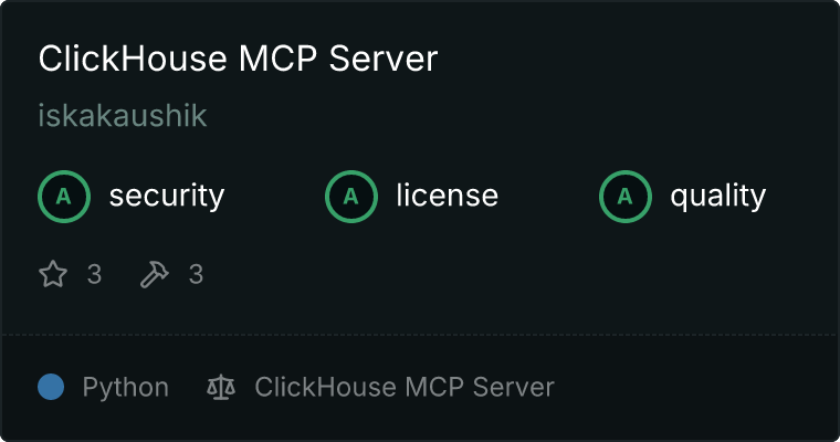 ClickHouse Server MCP server