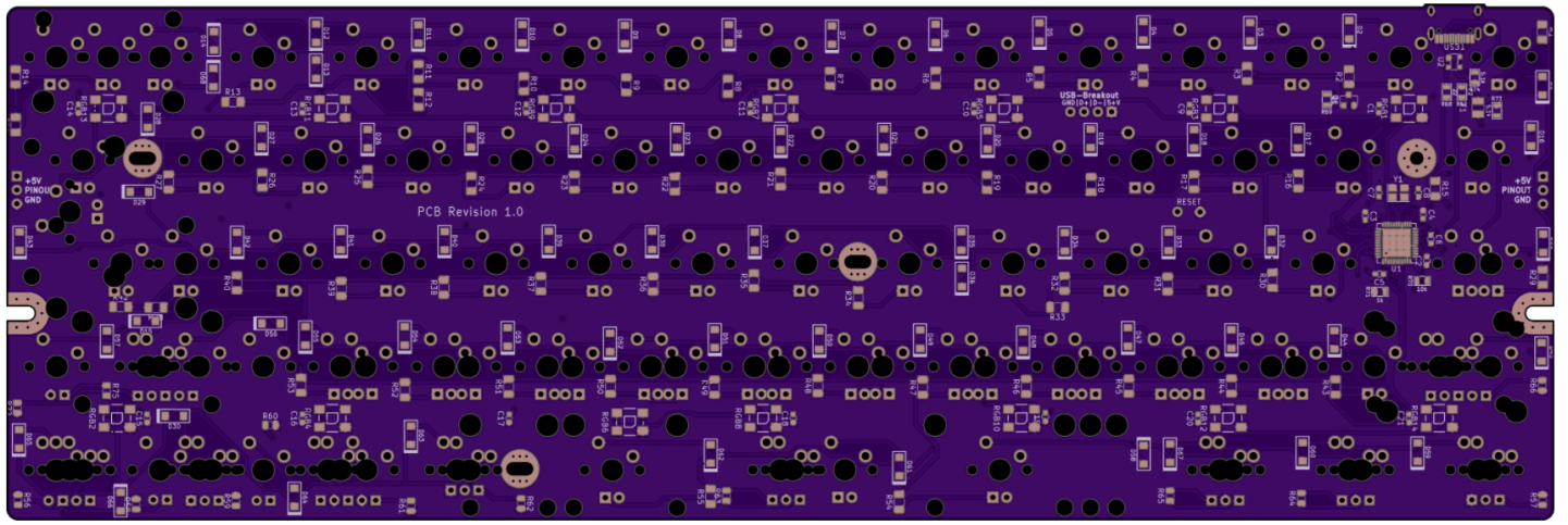 Back of the Titan60 PCB