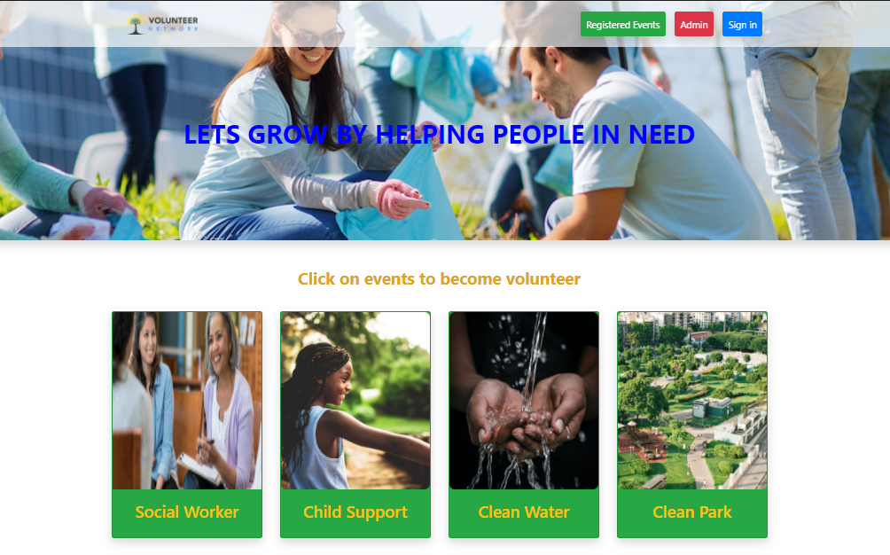 Volunteer Network Application