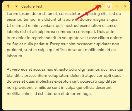 Color hint on the note window's new-note button