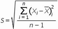  формула стандартного отклонения 