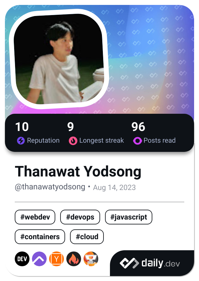 Thanawat Yodsong's Dev Card