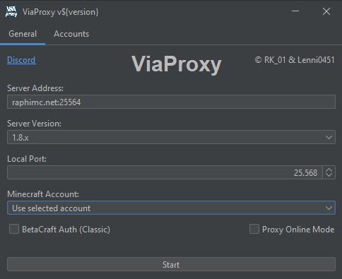 ViaProxy GUI