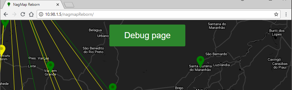 Botão debug page