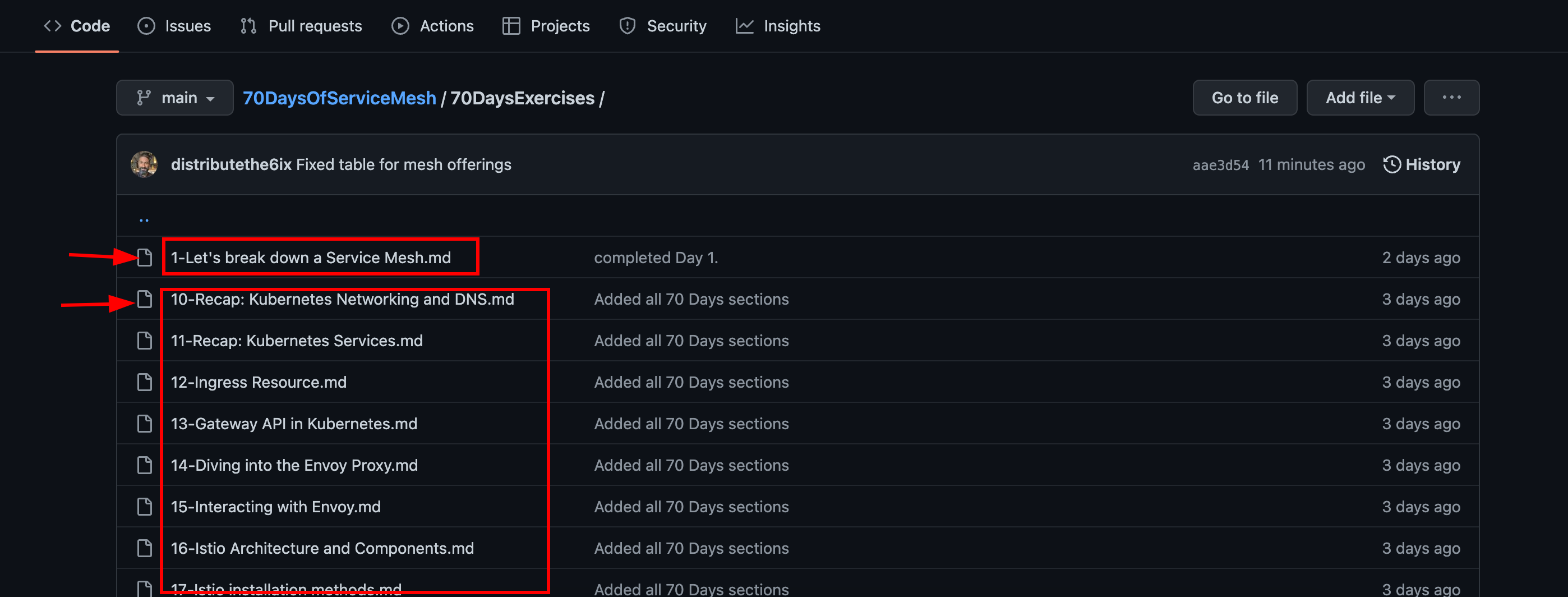 Example file arrangement now