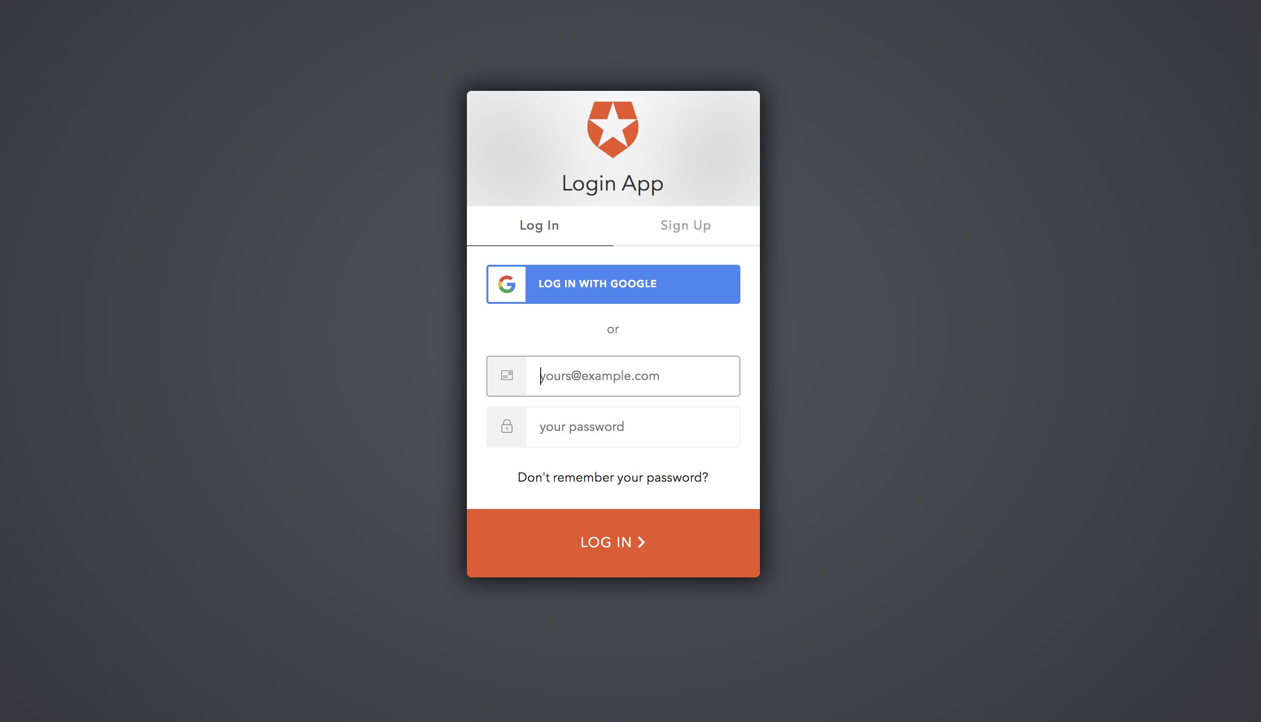 Auth0 Login Screen