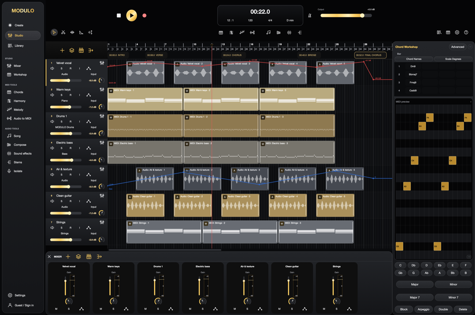 MODULO studio session