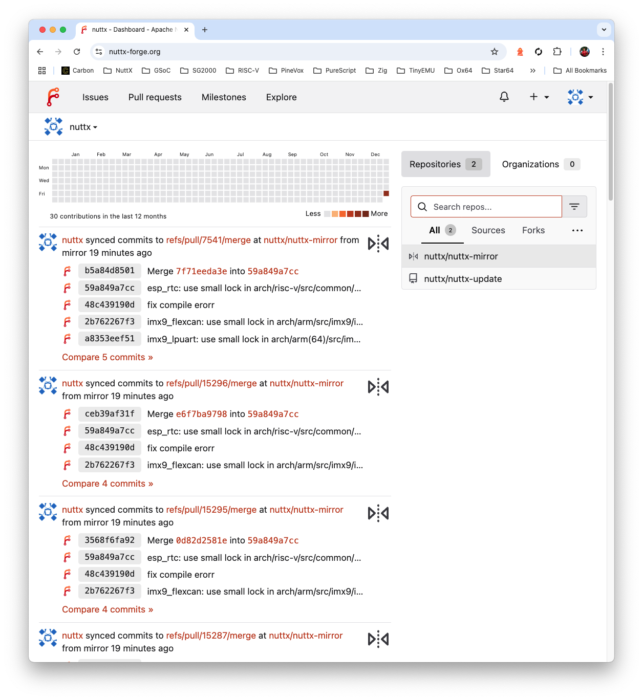 Auto-Sync our NuttX Repo