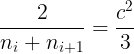 $${2 \over {{n_i} + {n_{i + 1}}}} = {{{c^2}} \over 3}$$