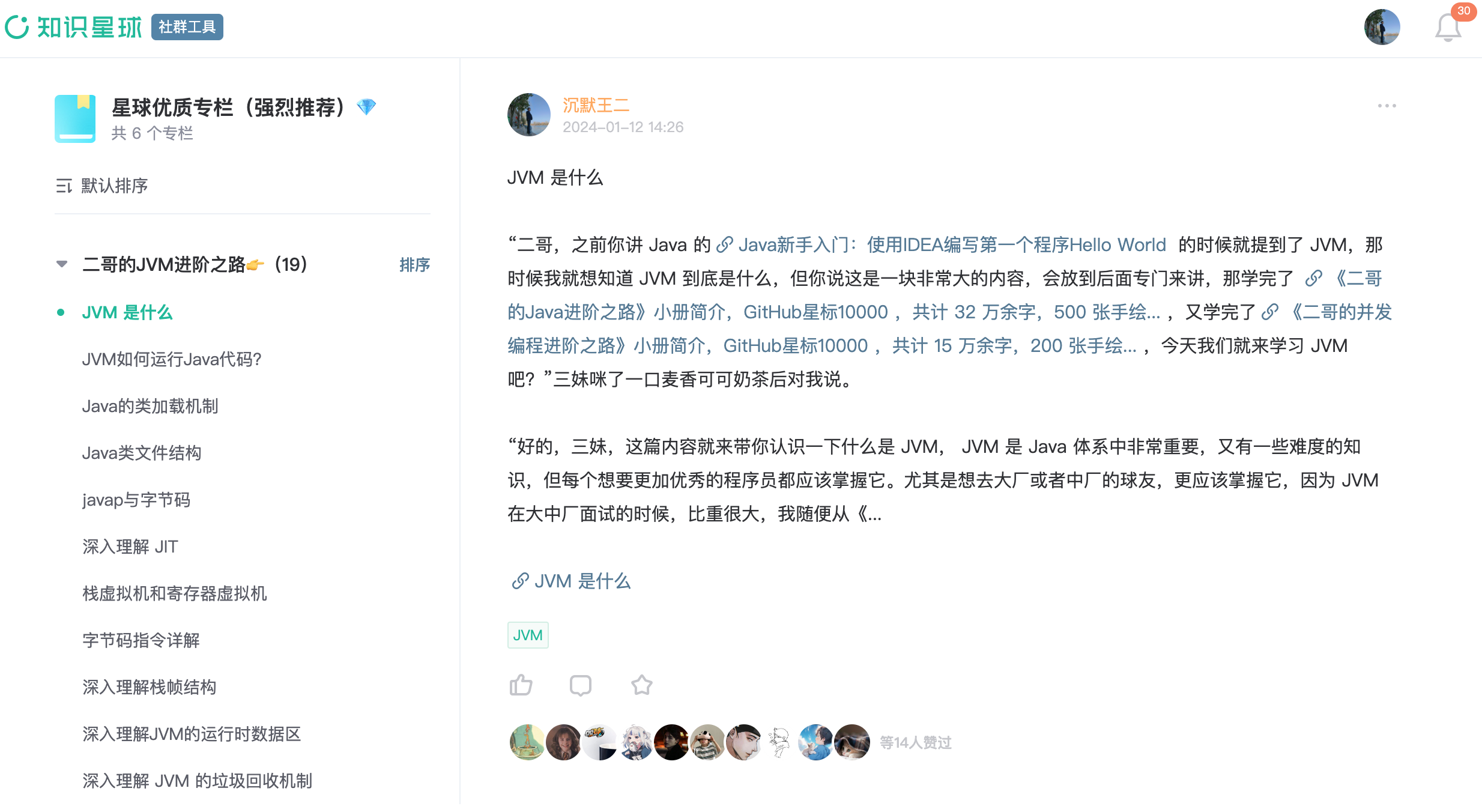 知识星球 JVM 进阶之路专栏