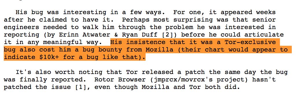 Bug bounty, patching Rotor Browser, source:https://web.archive.org/web/20161003184442/https:/twitter.com/AlecMuffett/status/779230640952737792