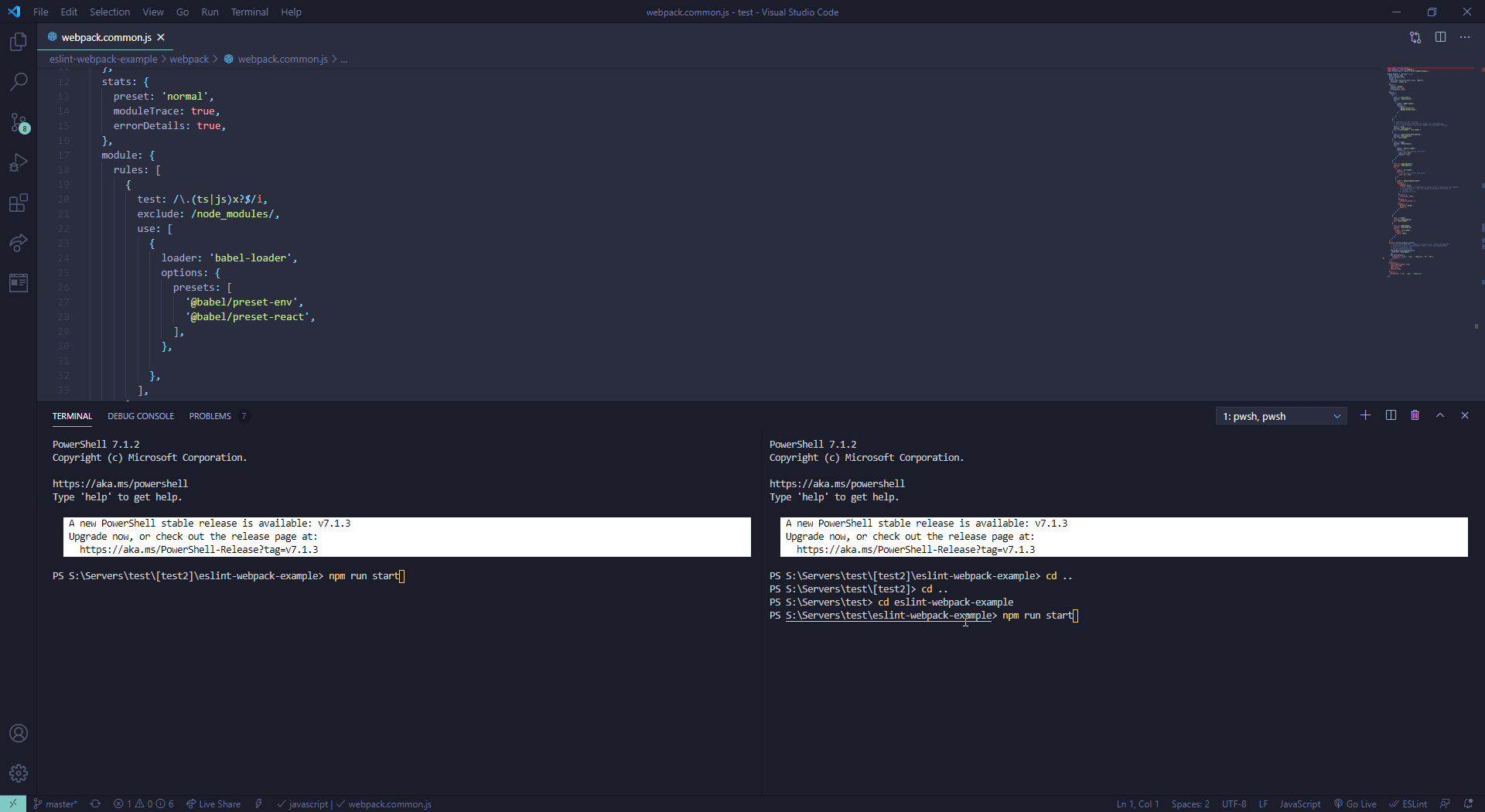 Gif of linting not working