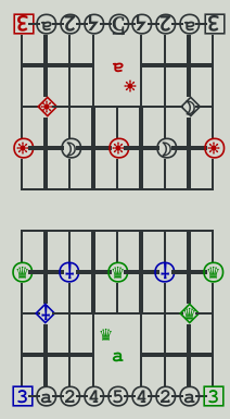 Unicode text diagram for Xiangqi